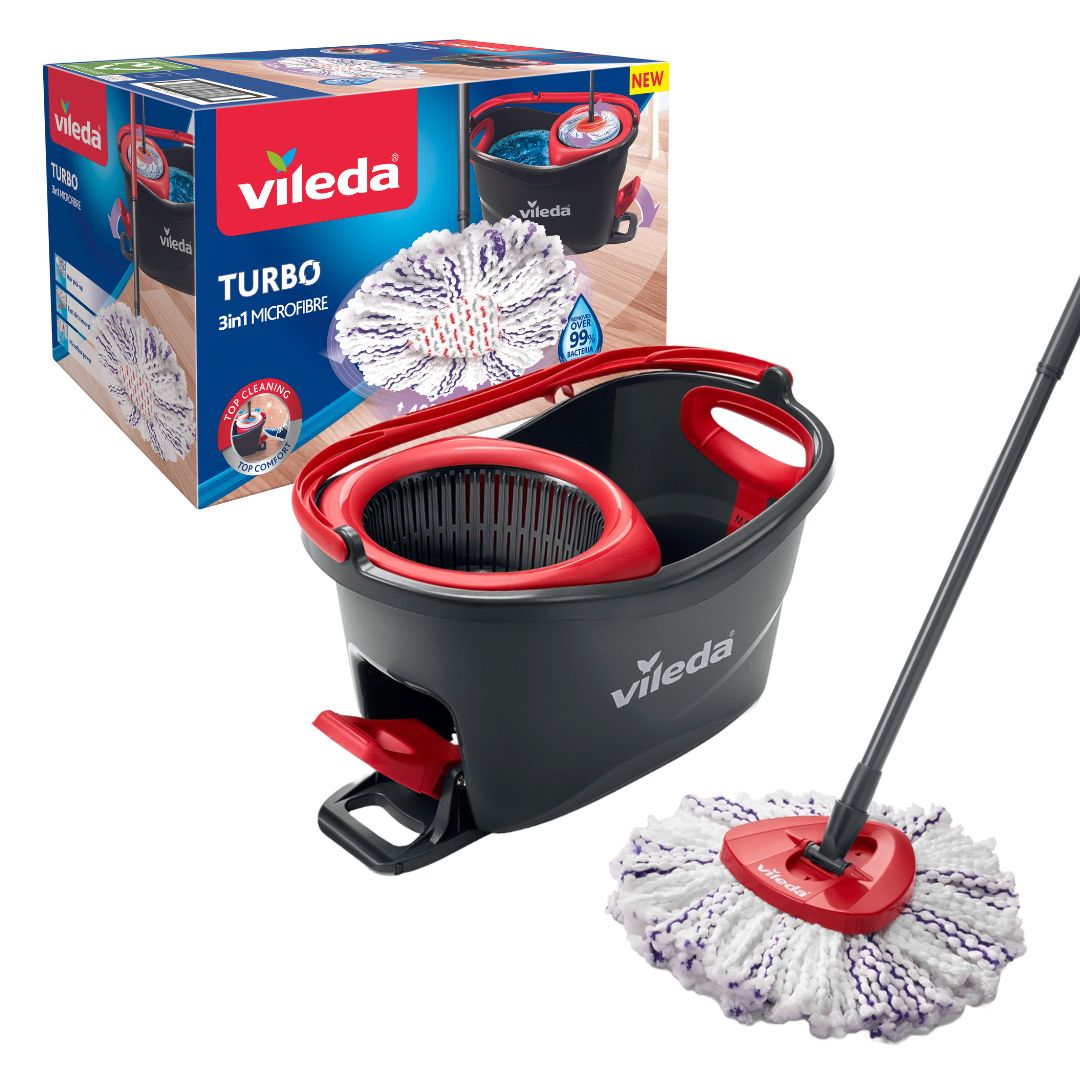 NEW Vileda 3in1 Turbo Spin Mop and Bucket Set