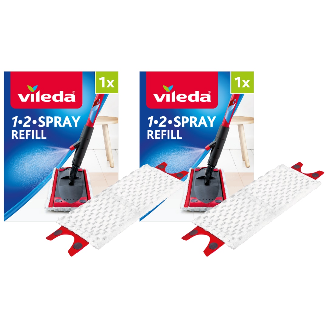 Vileda 1-2 Spray Refill Mop Pads Twin Pack